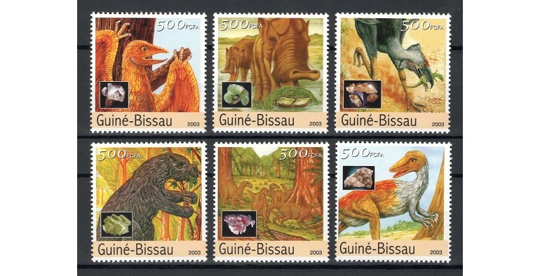 GUINEA BISSAU 2003 - DINOZAURI - SERIE DE 6 TIMBRE - NESTAMPILATA - MNH / preistorice145